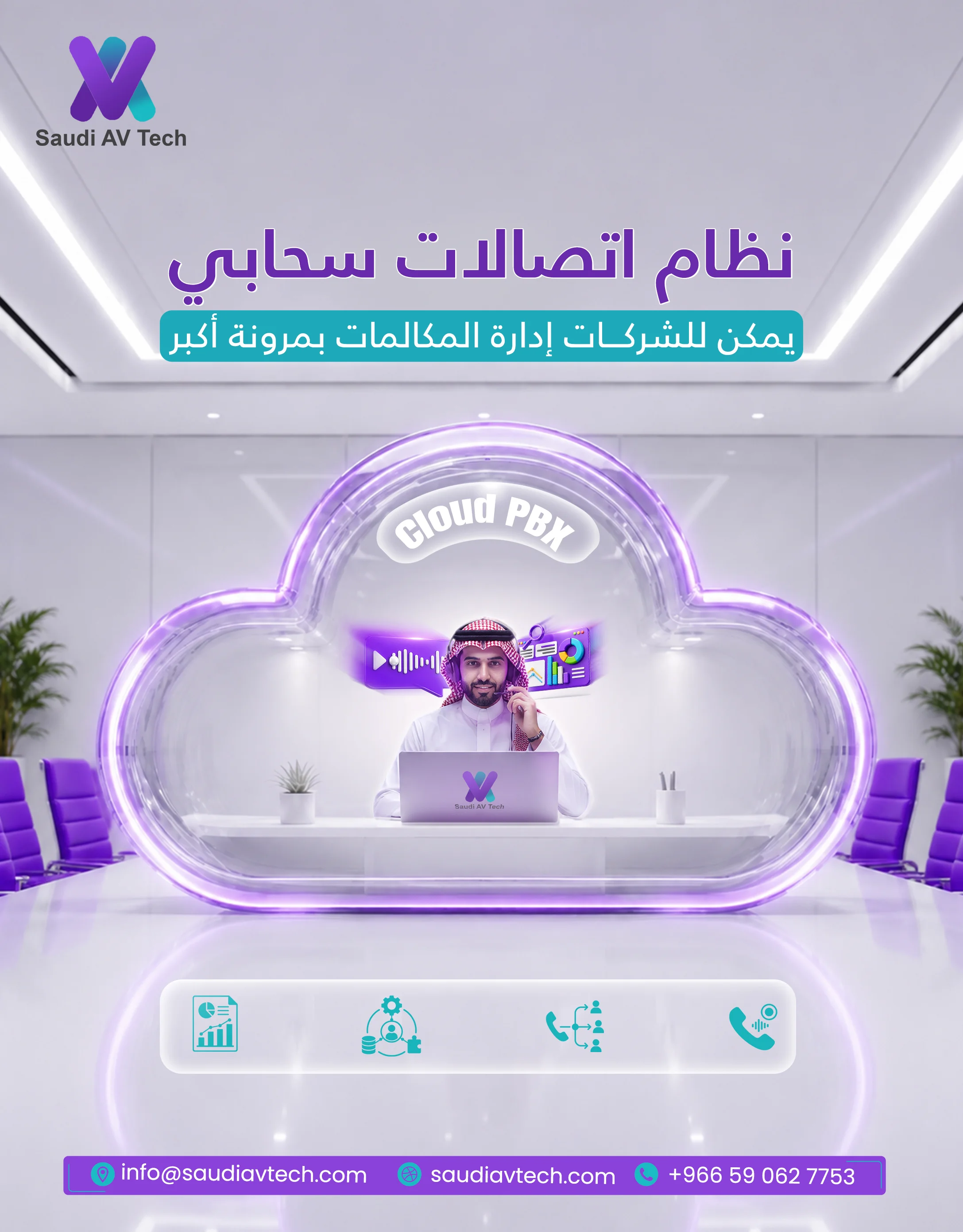 SAUDI AV TECH - نظام اتصالات سحابي Cloud PBX